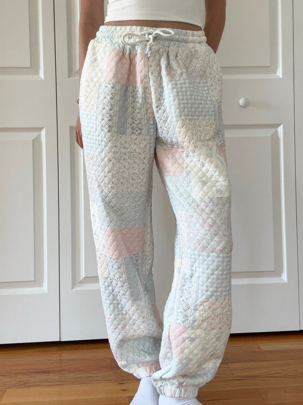 Shades Of Blue Quilted Pastel Joggers – main product image