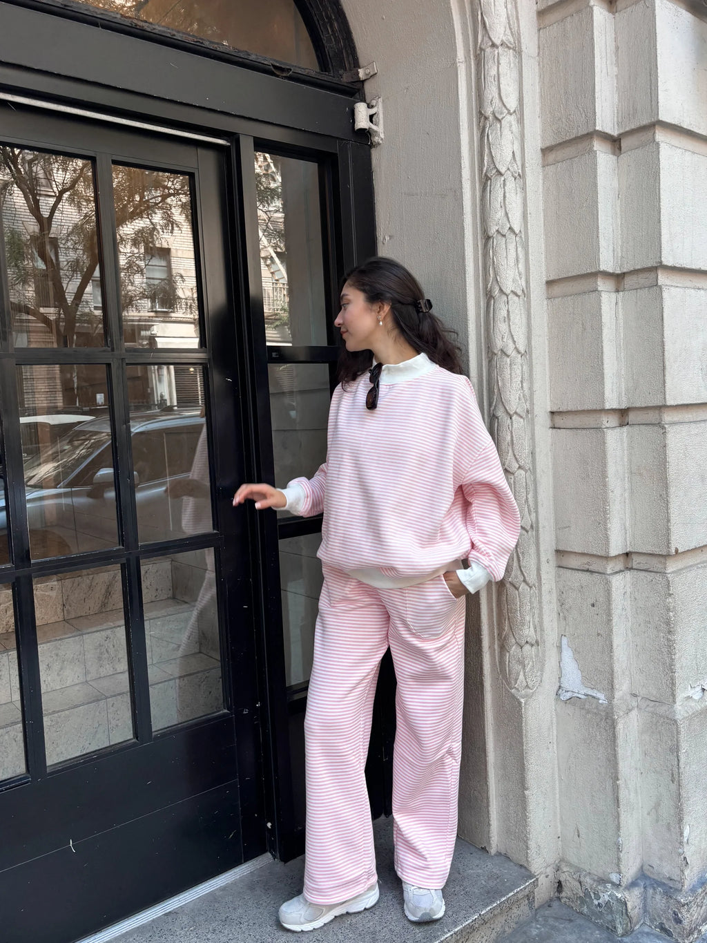 Light Pink and White Big Striped Sweatpants – alternate view 7