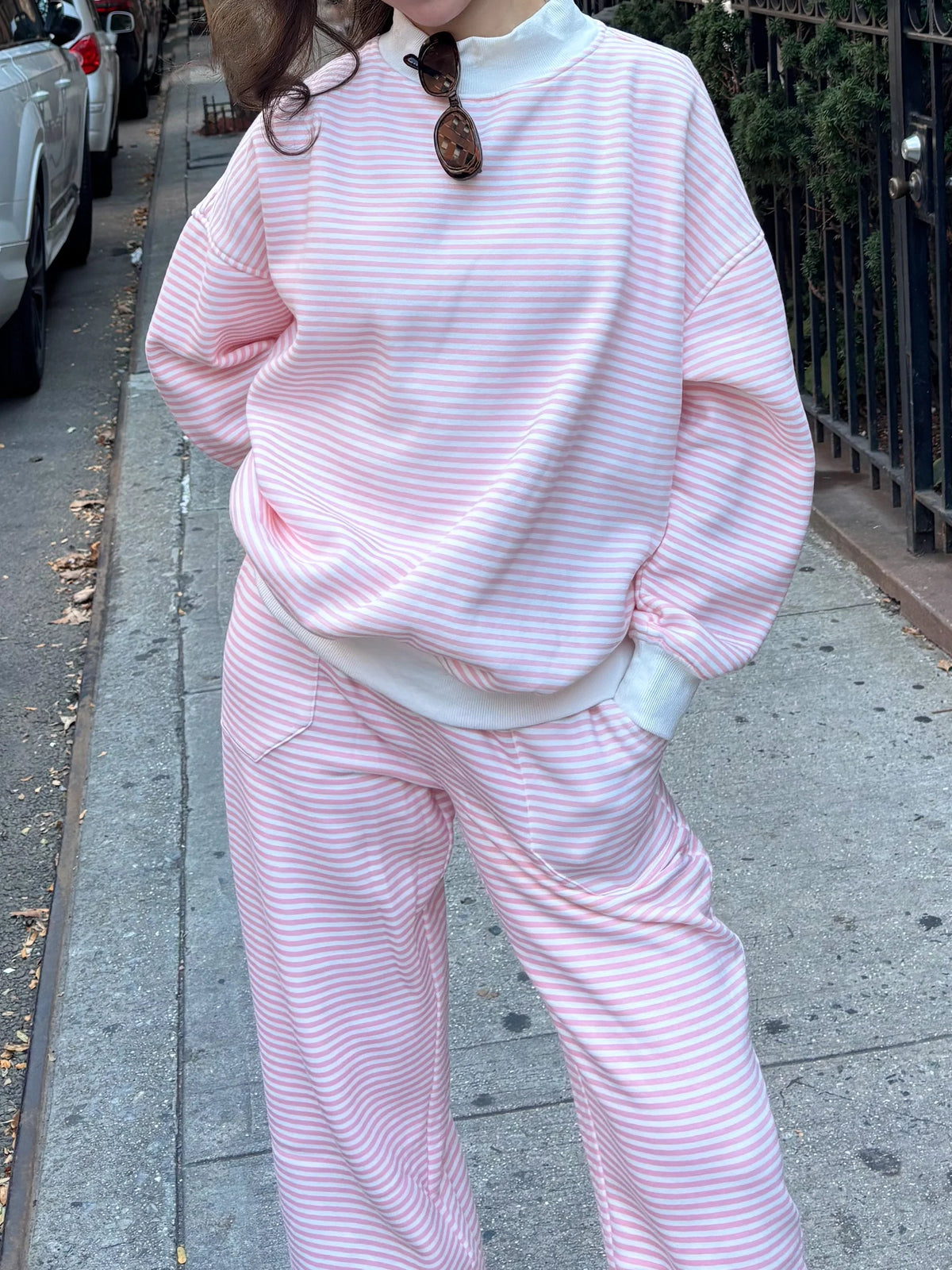 Light Pink and White Big Striped Sweatpants – alternate view 8