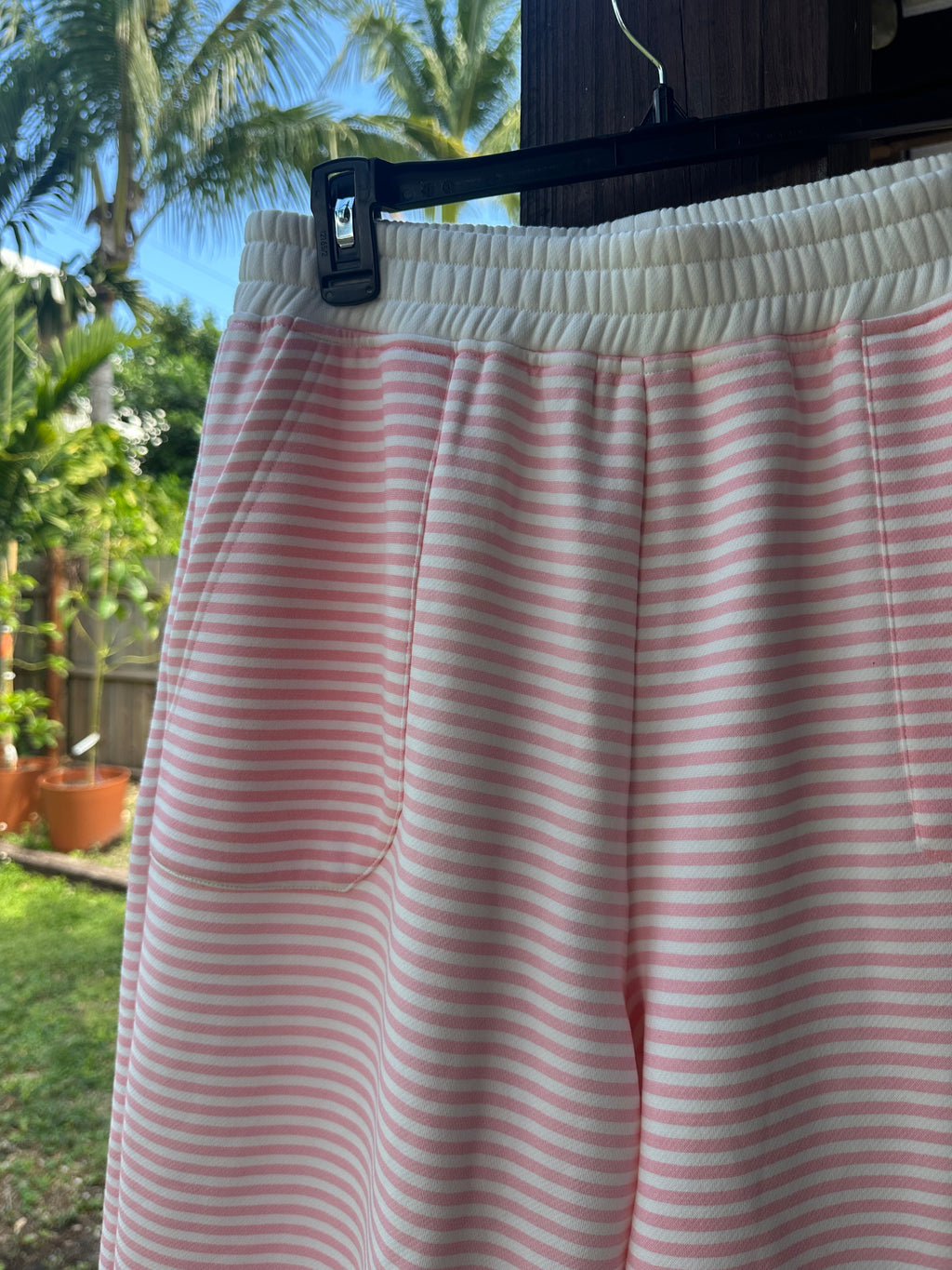 Light Pink and White Big Striped Sweatpants – alternate view 6