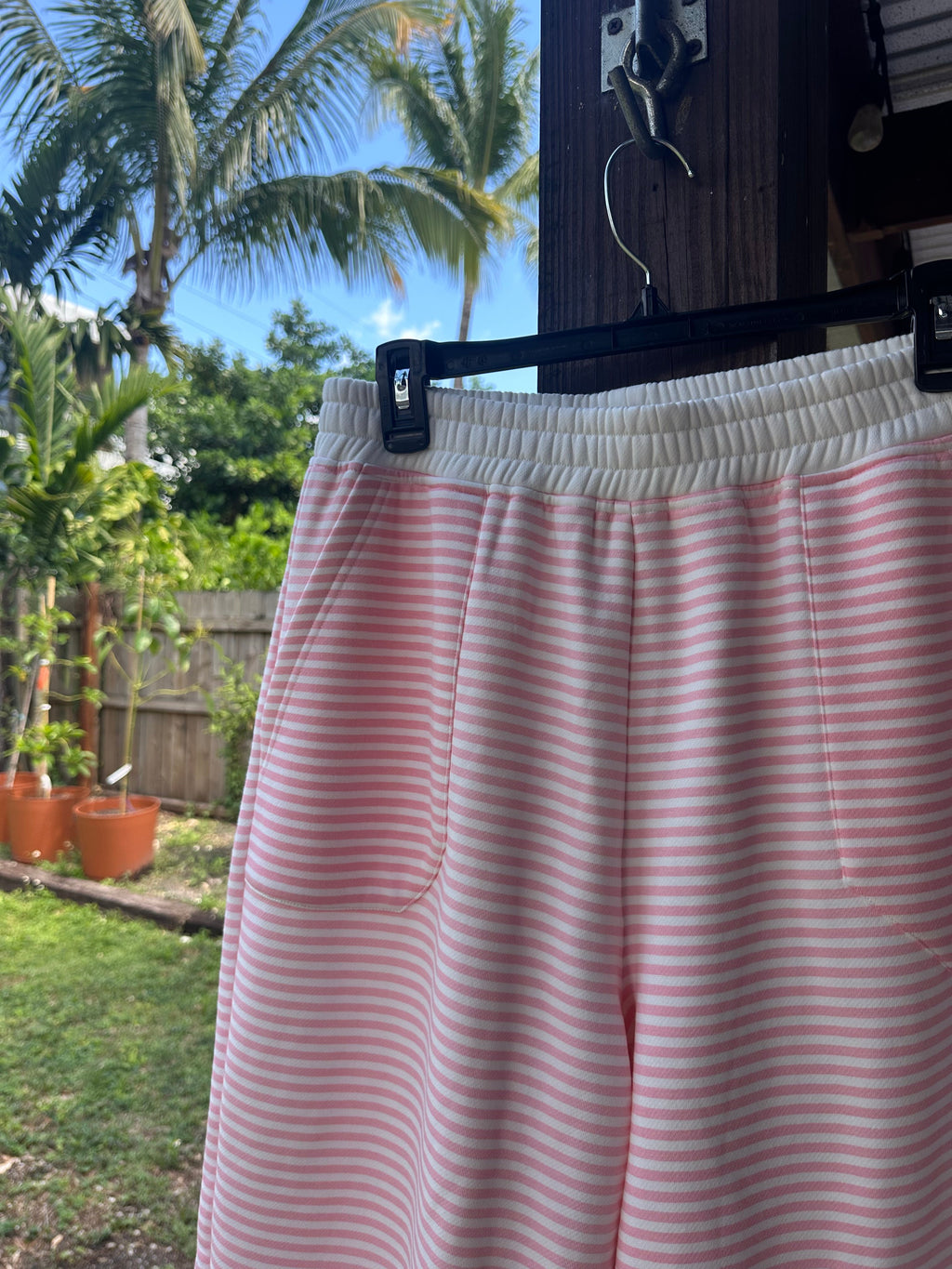 Light Pink and White Big Striped Sweatpants – alternate view 5