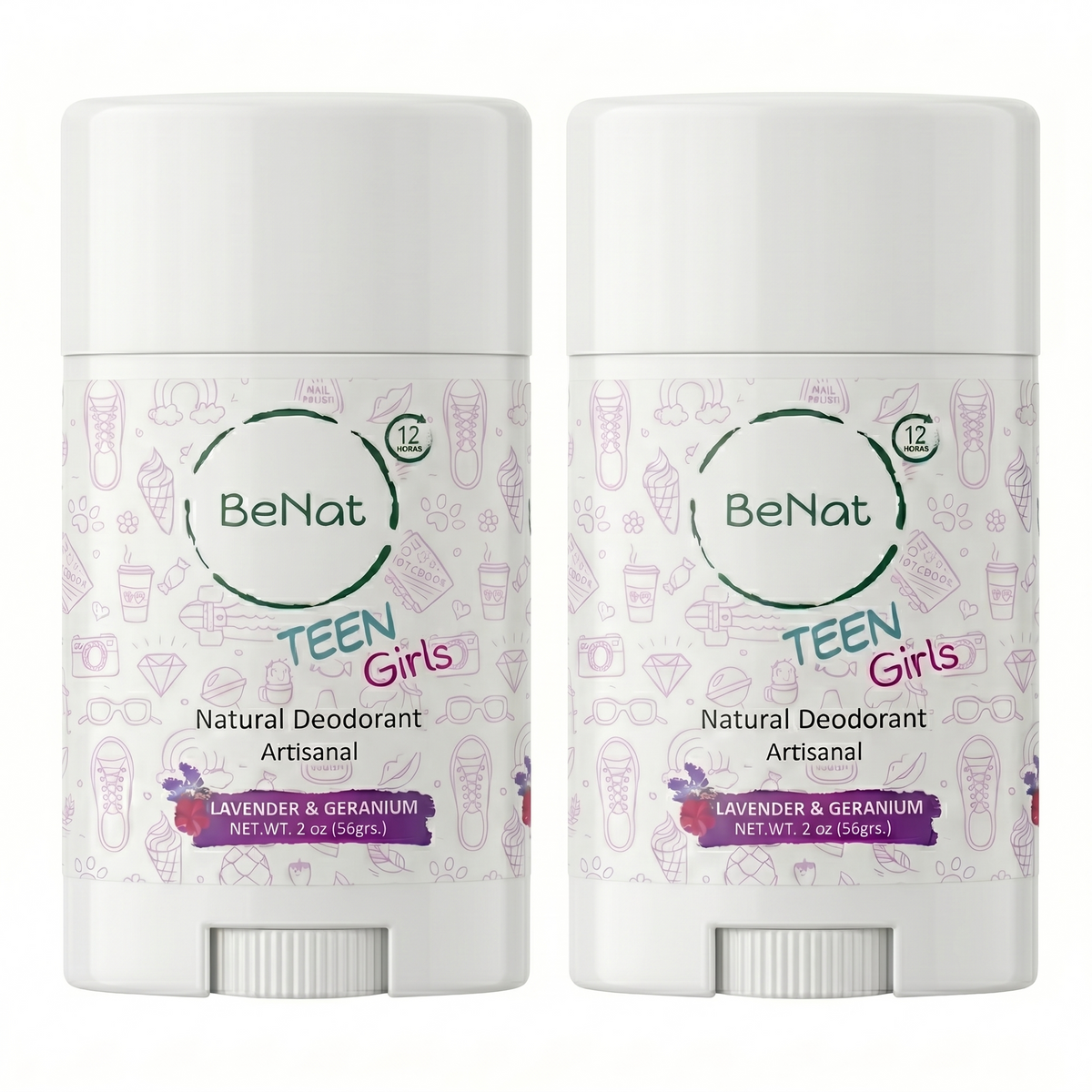2-Pack all-Natural Deodorants for Kids & Teens