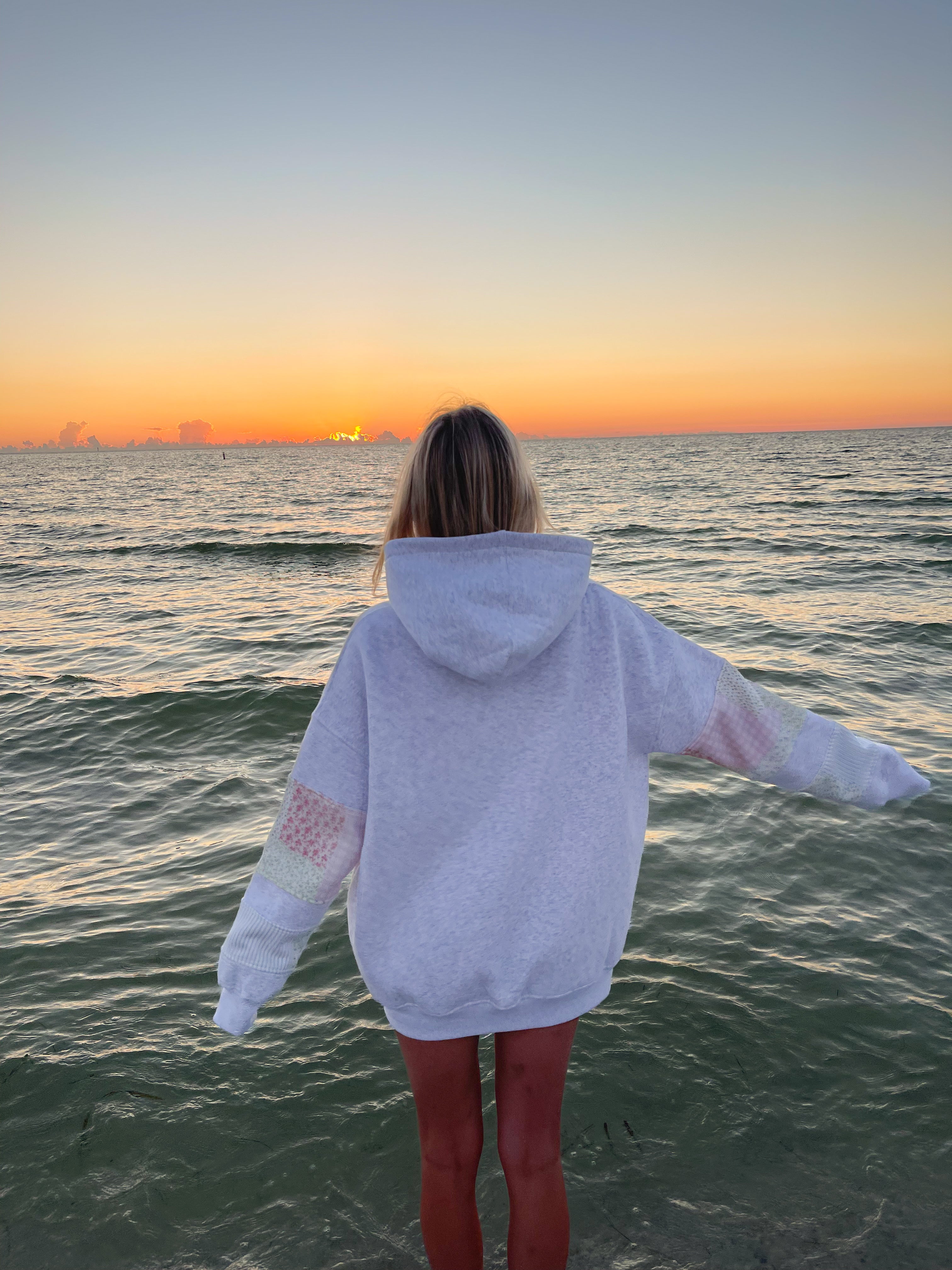 Sunkissedcoconut Quilted Pastel Embroidered Hoodie
