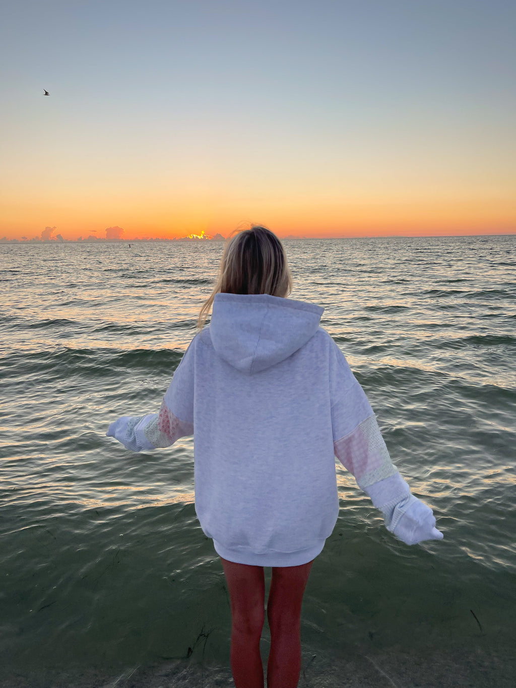 Sunkissedcoconut Quilted Pastel Embroidered Hoodie