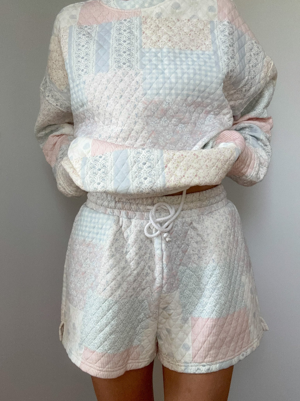 Shades Of Blue Quilted Pastel Shorts