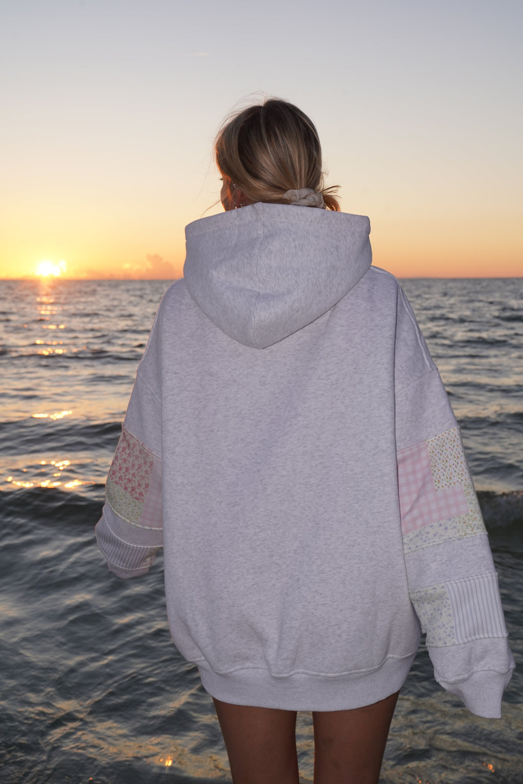 Sunkissedcoconut Quilted Pastel Embroidered Hoodie