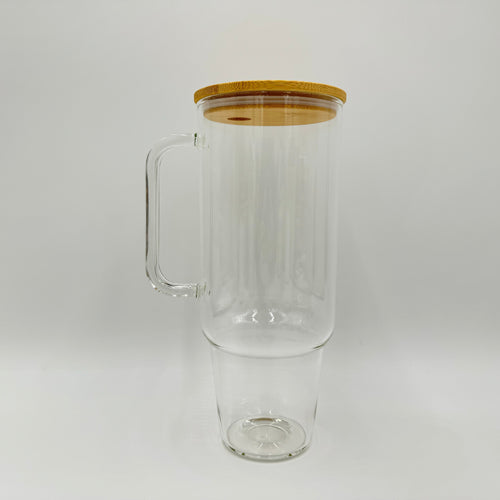 12 Pack 32oz or 40oz Blank Sublimation Clear or Frost Glass Tumbler with Handle