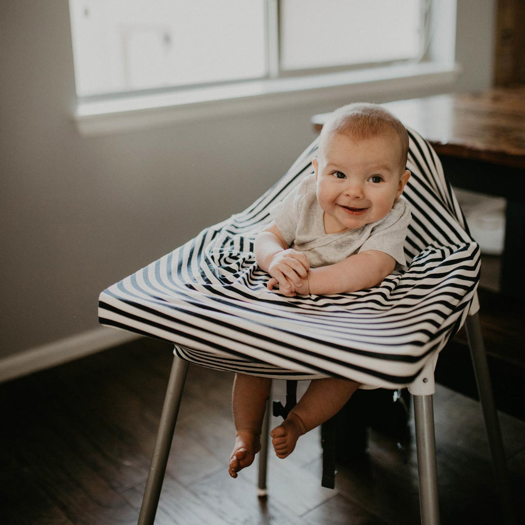 Multi-use Cover, White/Navy Stripes – alternate view 2