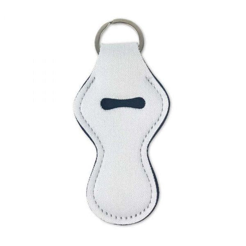 10x Blank Chapstick Sleeve Key Holder, White Sublimation Ready Chapstick Holders, Sublimation Key Ring, Neoprene Sublimation Lip Balm Holder