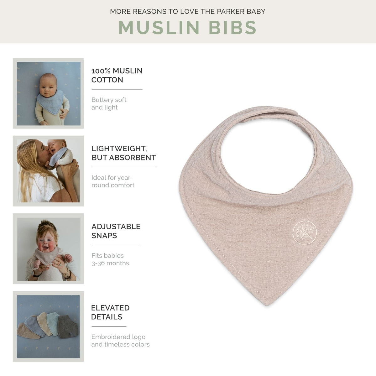 Stormy Muslin Bandana Bibs Set (4-Pack) – alternate view 3